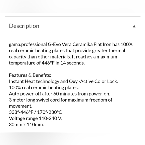 G Evo Vera ceramika flat iron hair straightener gama professional - Picture 2 of 2